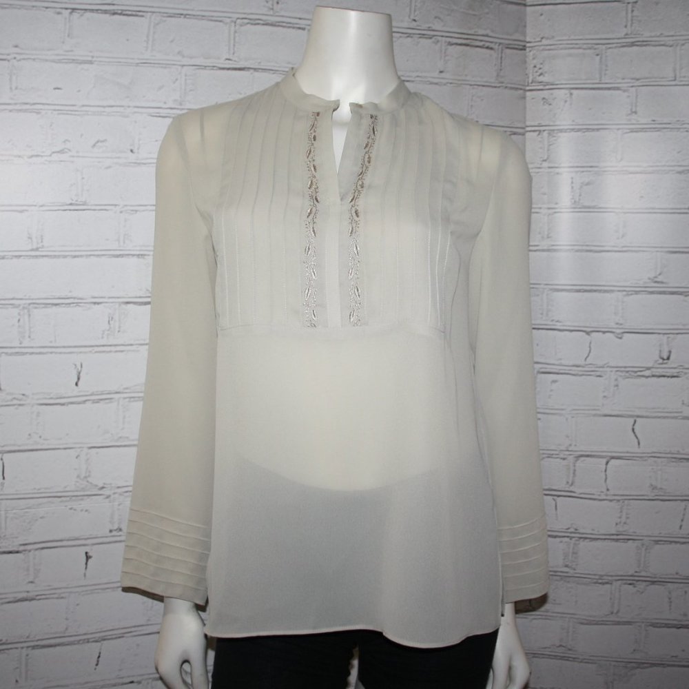 🤍🌬️ Norton McNaughton Sheer Blouse · Petite SP